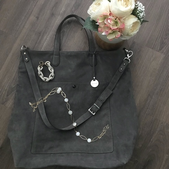 Pulicati Handbags - Pulicati Grey Suede Tote Bag